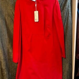 Akris Punto Vibrant Red Long Sleeve Dress